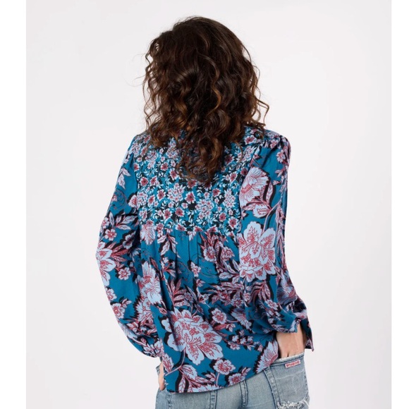 JOSIE SAPPHIRE MIXED PRINT LONG SLEEVE TOP - Picture 2 of 2